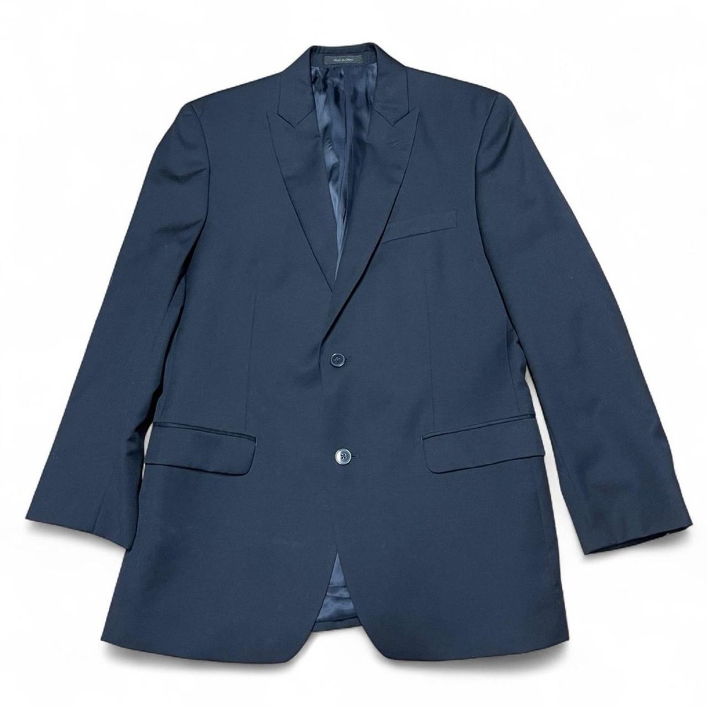 Calvin Klein Blazer Men 40R Navy Blue 100% Wool Sport Coat Formal Suit Jacket